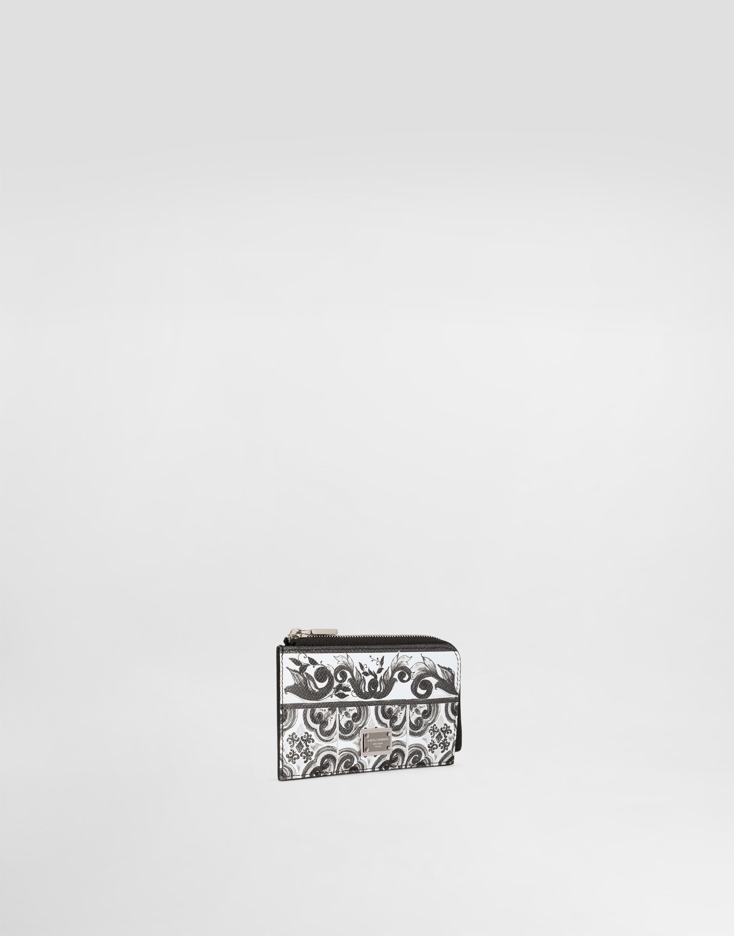 Tegnebog Dolce & Gabbana Dolce & Gabbana Calfskin Majolica Print Card Holder Hvid | BP3274AN719IU3TN, 1