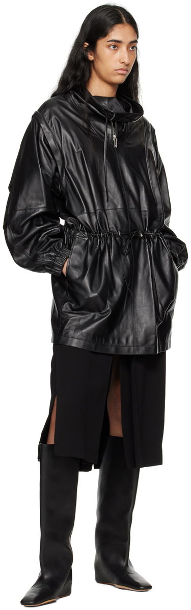 Vindjakke Helmut Lang Helmut Lang Leather Anorak Sort | O04HW606, 4