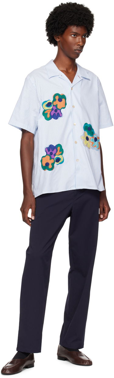 Skjorte Paul Smith PS Paul Smith Striped Flowers Appliquéd Shirt Blå | M2R-695UP-N22097-41, 3