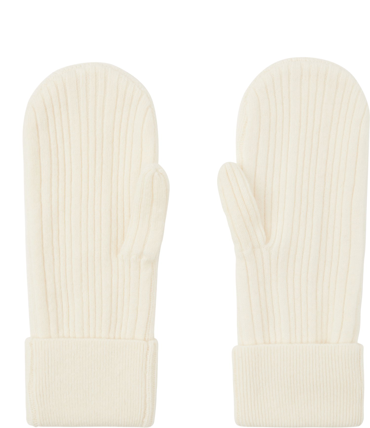 Handsker GANNI GANNI Cable Knit Cashmere Blend Mittens Hvid | A6491, 1
