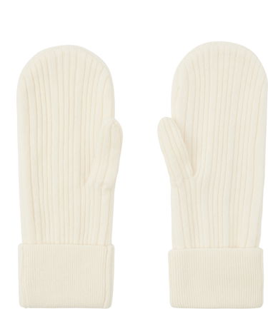 Handsker GANNI GANNI Cable Knit Cashmere Blend Mittens Hvid | A6491, 1