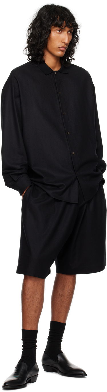 Skjorte The Row Oversized Wool Shirt Sort | 827-W3301, 3
