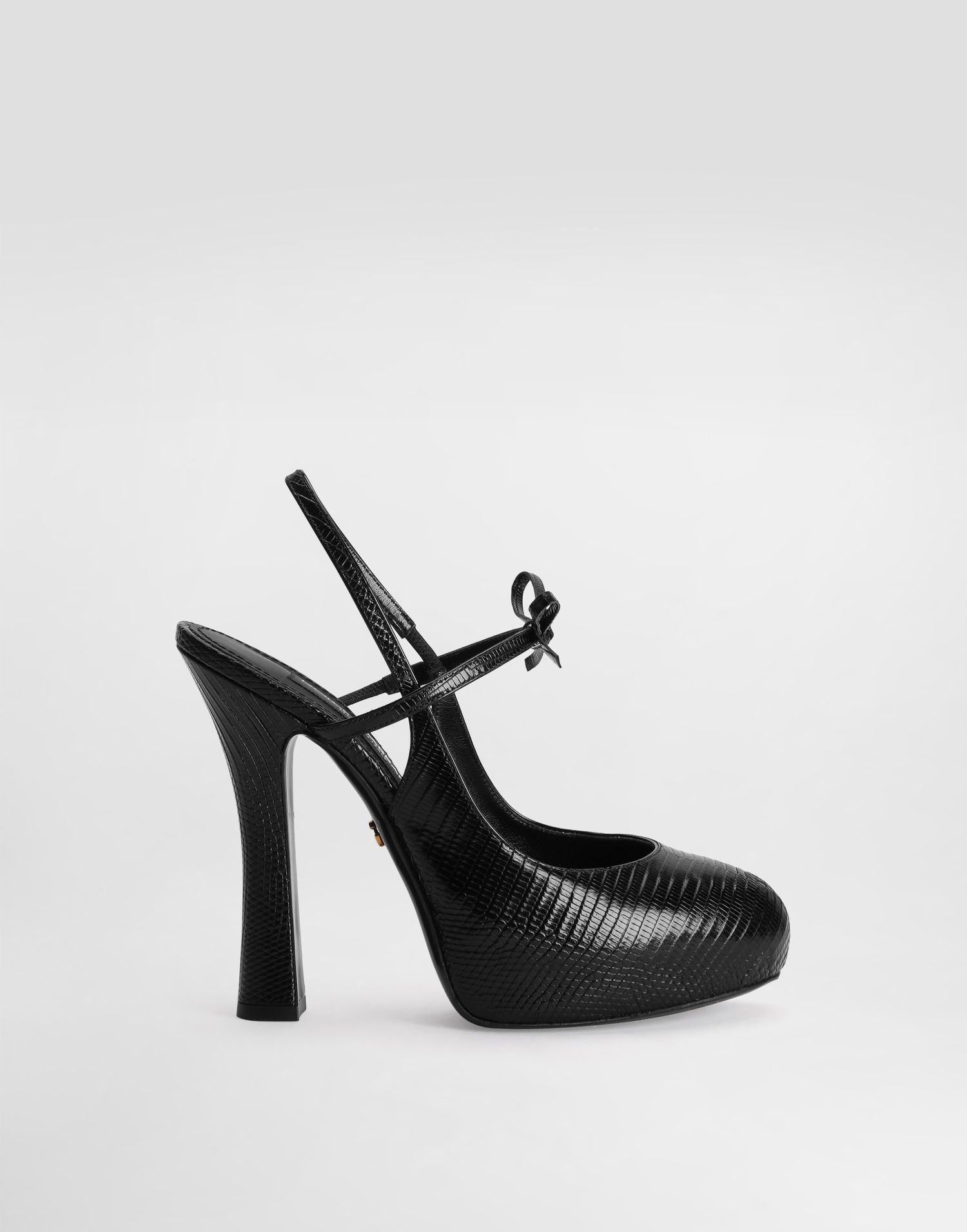 Tilbehør Dolce & Gabbana Dolce & Gabbana Lizard Skin Slingback Pumps Sort | CG0930A2D458B956, 0
