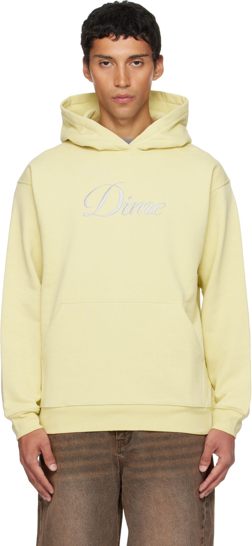 Sweatshirt Dime Dime Cursive Hoodie Gul | DIMEFA2556CRE