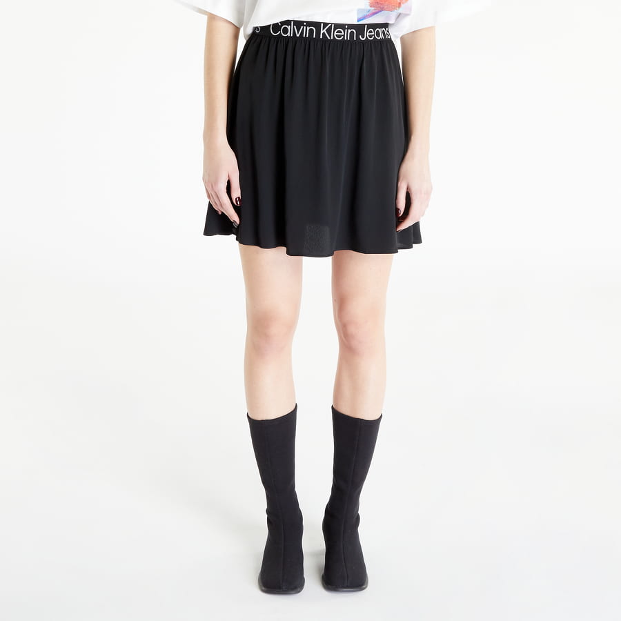Nederdel CALVIN KLEIN Logo Elastic Mini Skirt Sort | J20J221512 BEH, 0