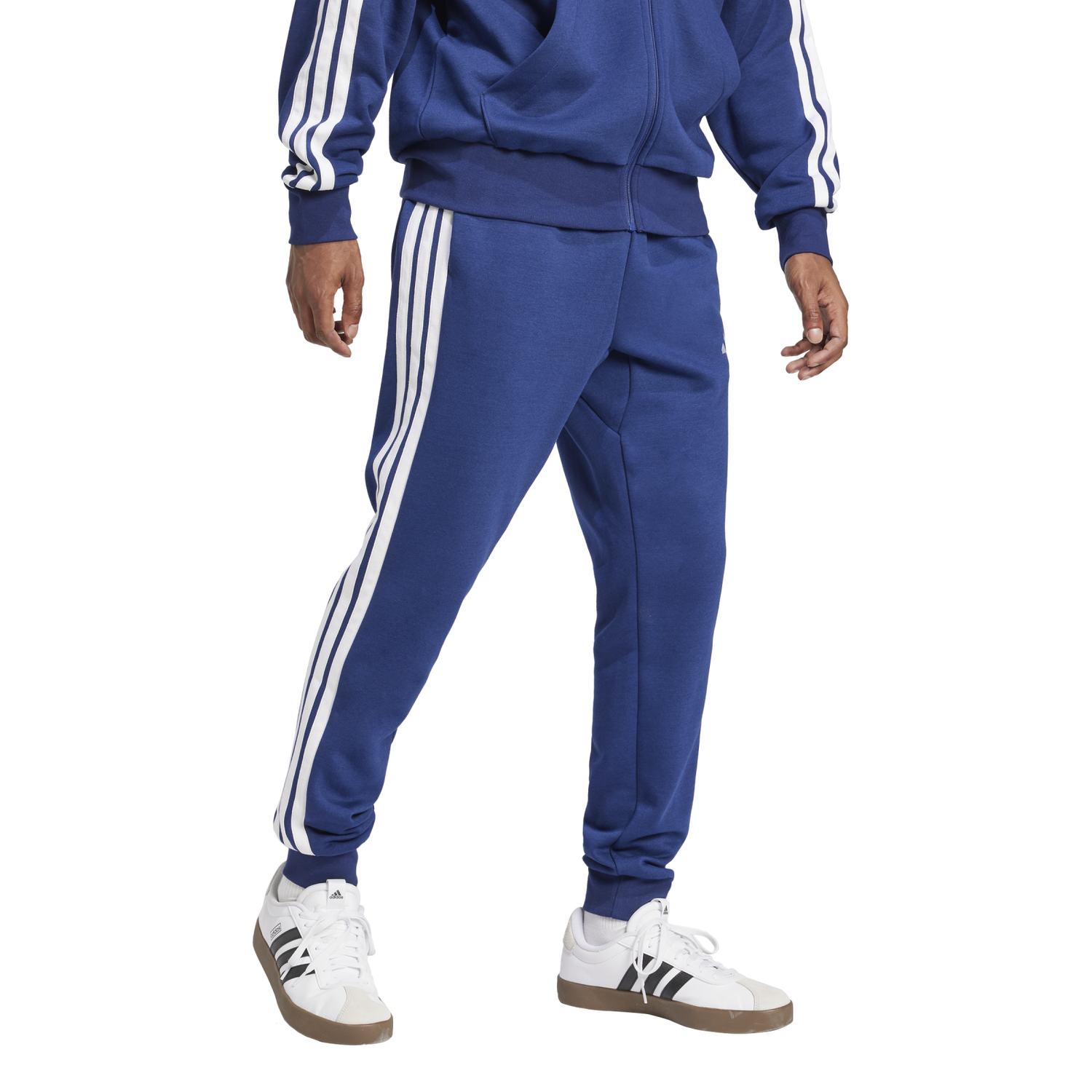 Joggingbukser adidas Performance 3-Stripes Fleece Track Pants Blå | JD1859, 1