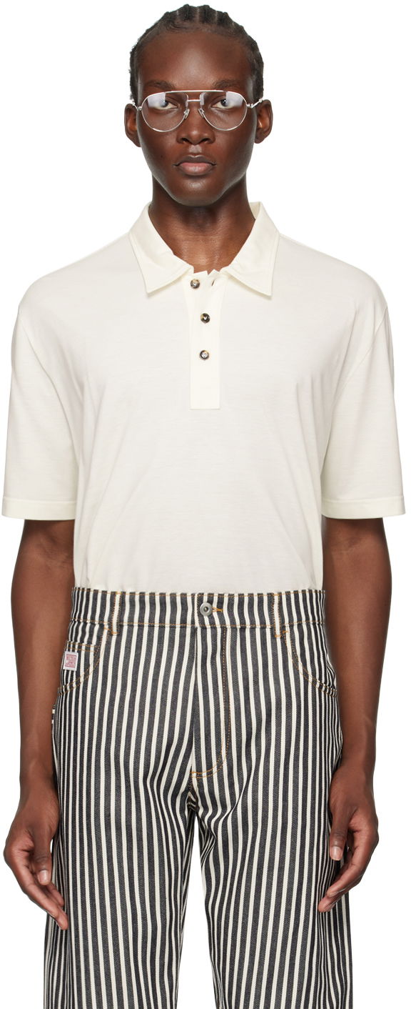 Polo skjorte Bottega Veneta Light Polo Hvid | 796163-V4DG0-9317
