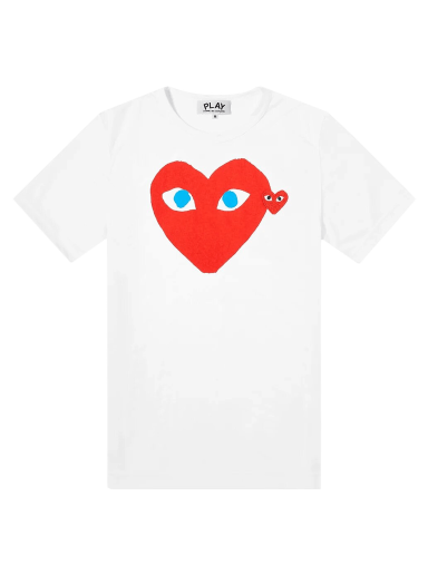 T-shirt Comme des Garçons PLAY Double Heart Logo T-Shirt Hvid | P1T085