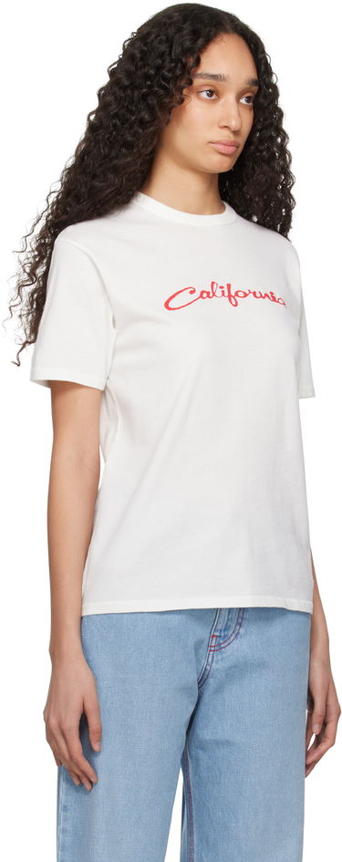 T-shirt ERL ERL 'California' Signature T-Shirt Hvid | ERL10T001, 4