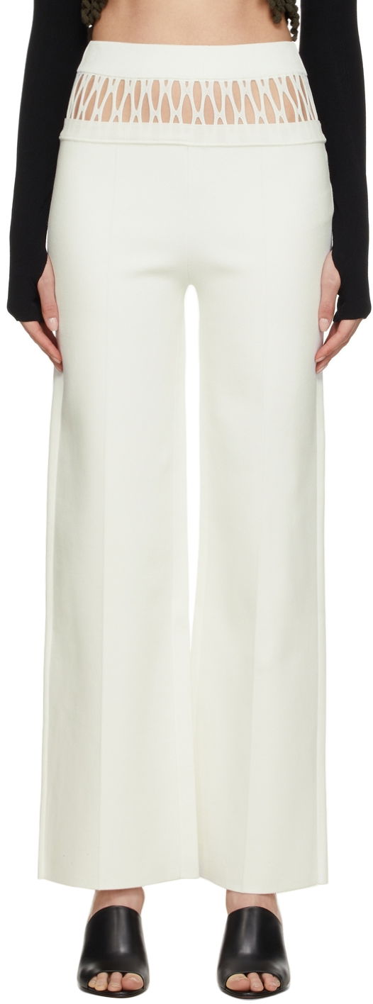 Bukser Dion Lee Dion Lee Fishnet Tailored Trousers Hvid | C7059S22, 0