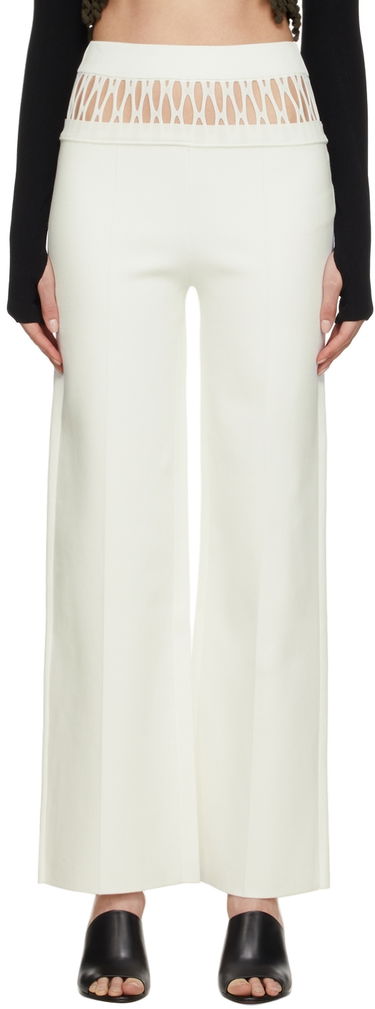 Bukser Dion Lee Dion Lee Fishnet Tailored Trousers Hvid | C7059S22, 0