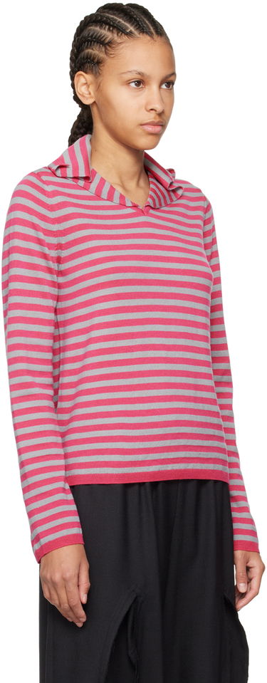 Sweater Comme des Garçons Comme des Garçons Girl Striped Sweater Rød | NM-N002-051, 4