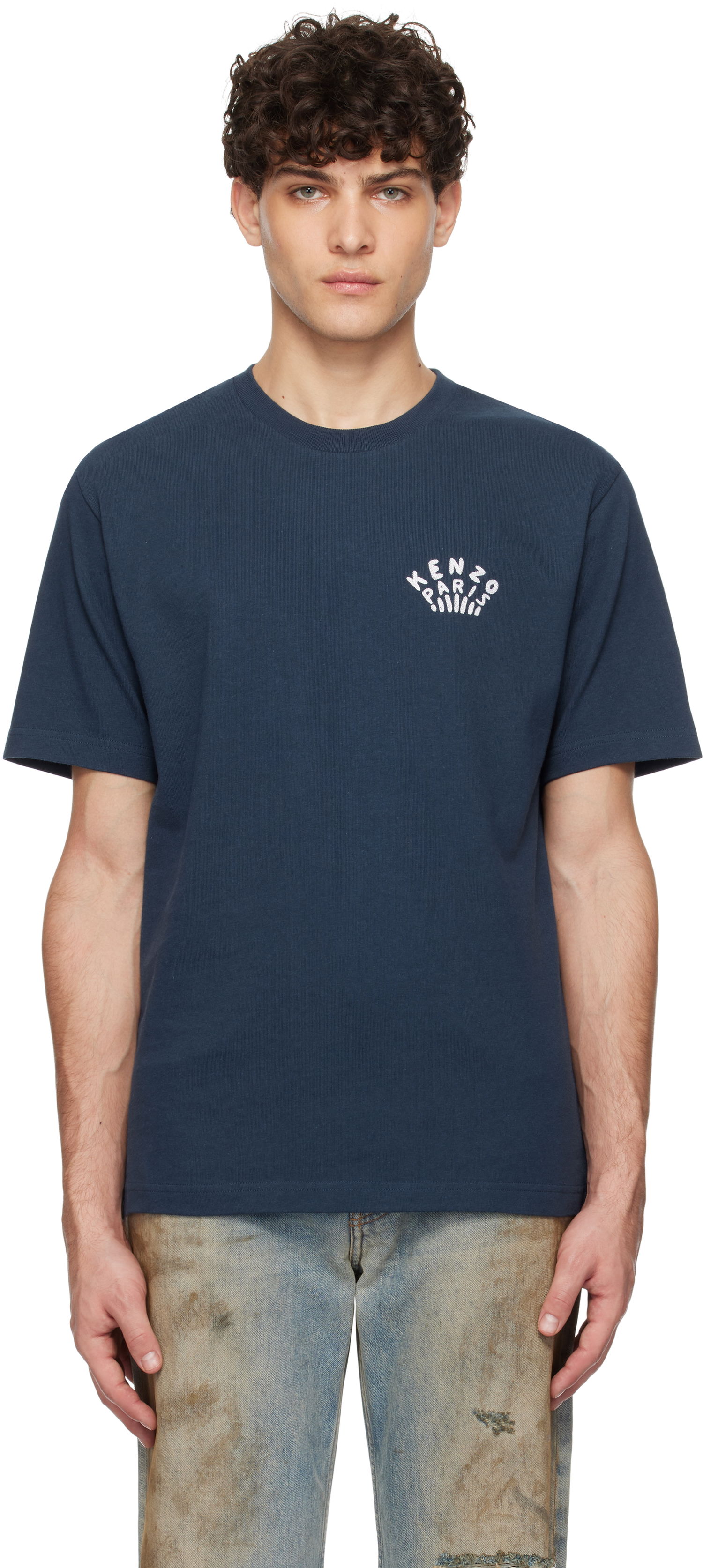 T-shirt KENZO Embroidered Logo T-Shirt Blå | FF55TS4954SI, 0