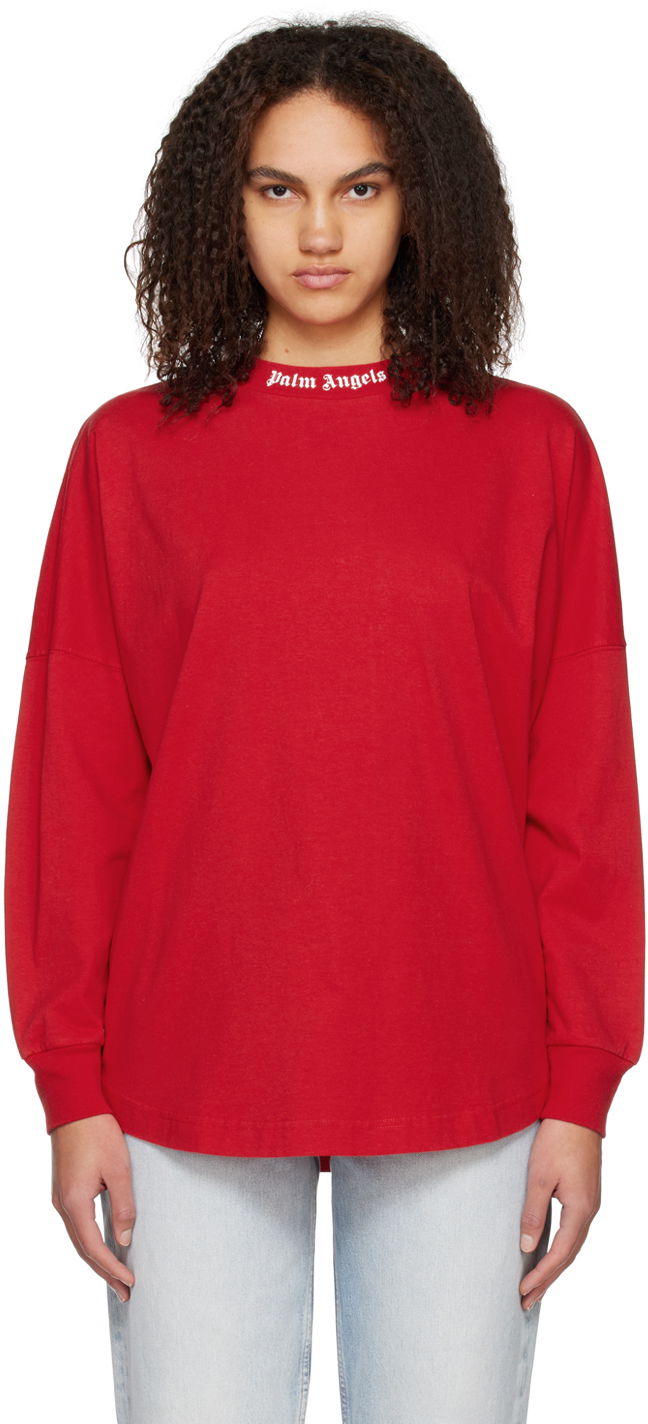 T-shirt Palm Angels Red Classic Long Sleeve Rød | PMAB001C99JER0042501, 0