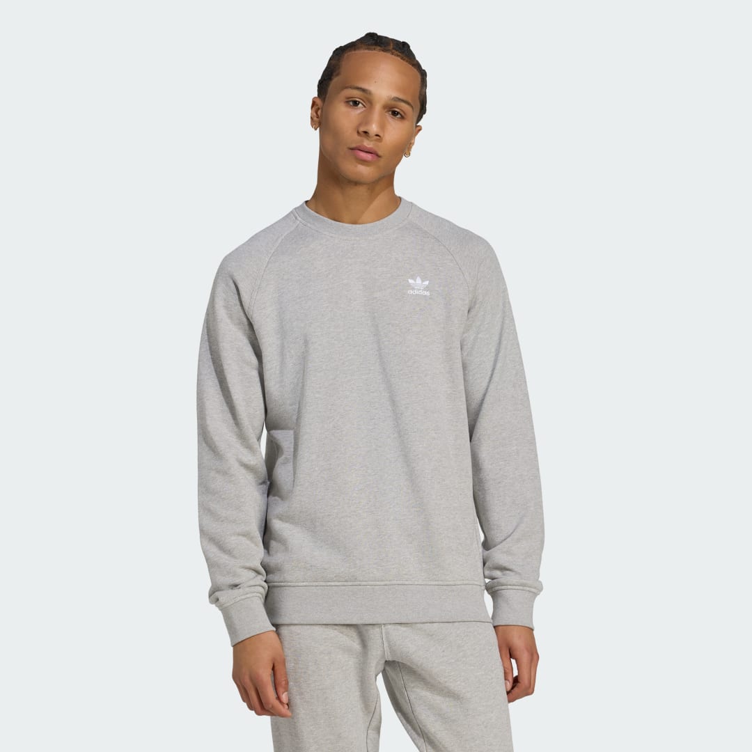 Sweatshirt adidas Performance Trefoil Essentials French Terry Crewneck Sweatshirt Grå | JZ5507, 0