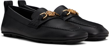 Sneakers og sko Versace Leather Driver Loafers Sort | 1017072_1A12110, 3