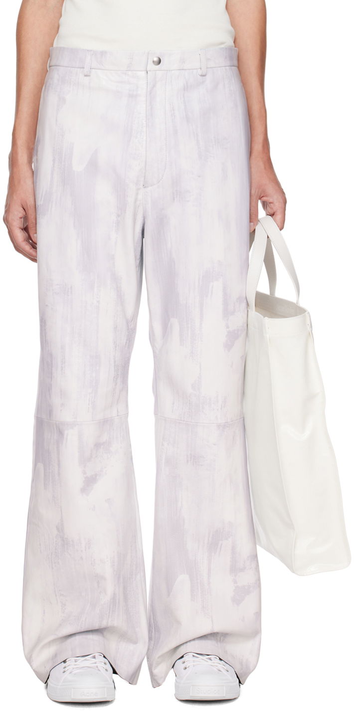 Bukser Acne Studios x SSENSE Leather Trousers Hvid | CK0072-, 0
