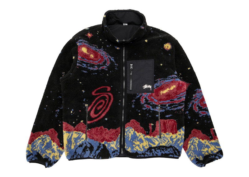 Sweatshirt Stüssy Reversible Cosmos Print Jacket Sort | 118514-MULT