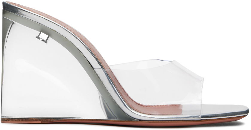 Tilbehør Amina Muaddi Amina Muaddi Lupita Glass Wedge Sandals Metalisk | LUPITA GLASS WEDGE PLEXI PVC, 0