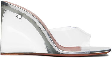 Tilbehør Amina Muaddi Amina Muaddi Lupita Glass Wedge Sandals Metalisk | LUPITA GLASS WEDGE PLEXI PVC, 0