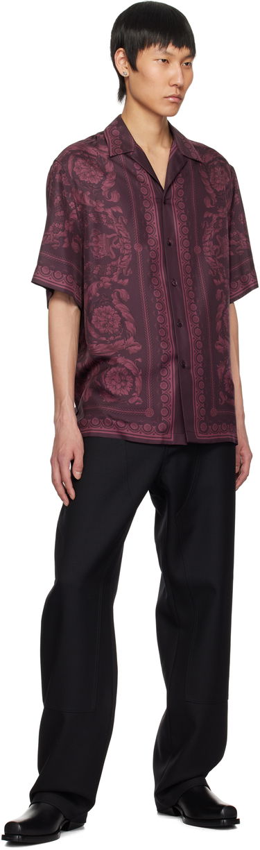 Skjorte Versace Versace Barocco Silk Shirt Lilla | 1003926_1A13557, 3