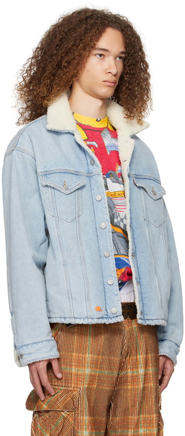 Jakke ERL ERL Denim Trucker Jacket Blå | ERL07J201, 4