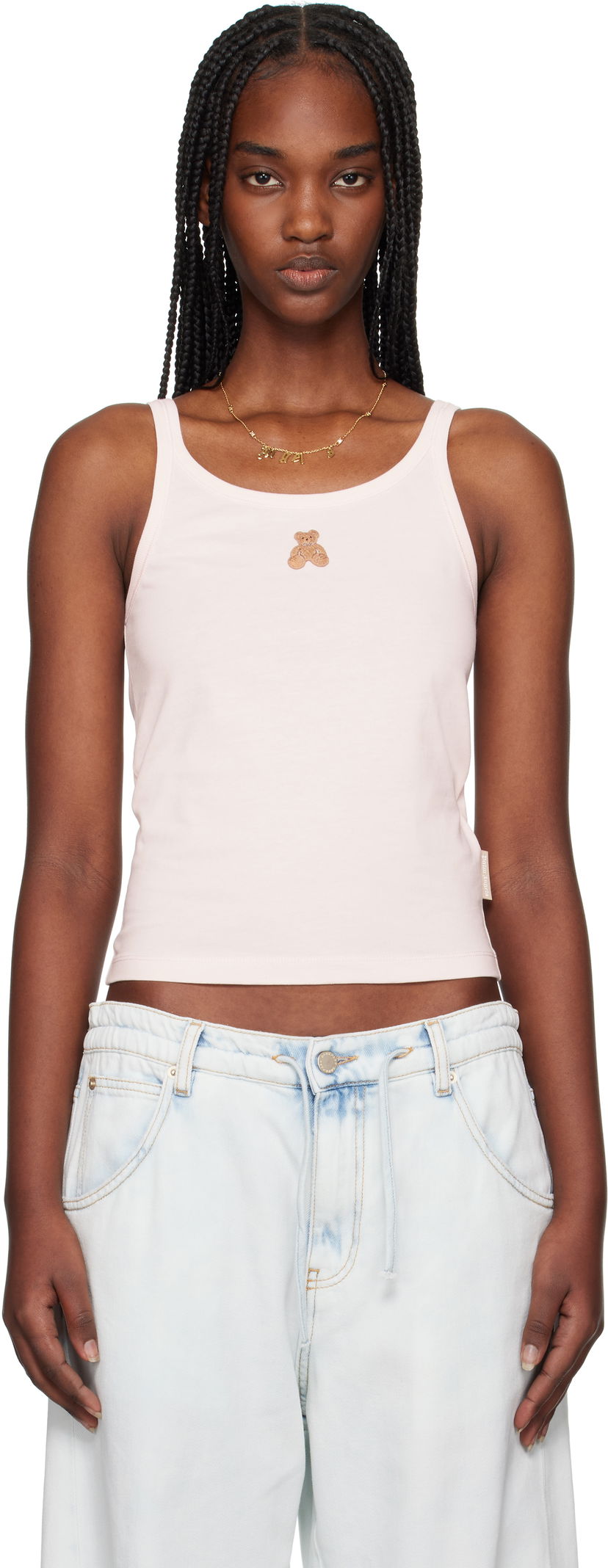 Tanktop Palm Angels Palm Angels Bear in Mind Tank Top Lyserød | PWAD076S25JER0013C60
