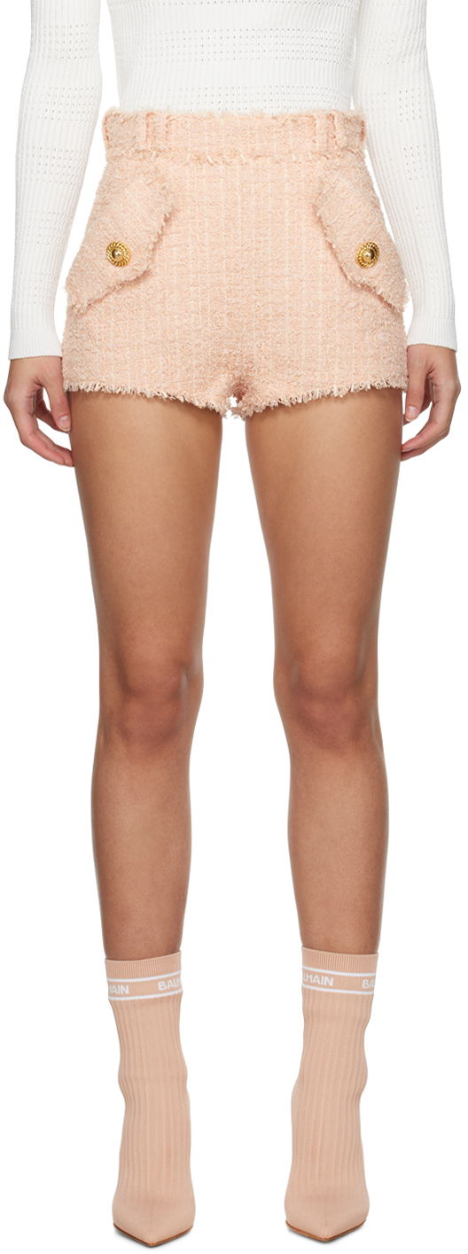 Shorts Balmain Fringed Shorts Lyserød | CF1PA232XF91