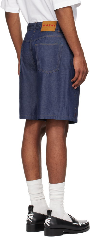 Shorts Marni Marni Embroidered Denim Shorts Blå | PUJU0109S0 USCX58, 2