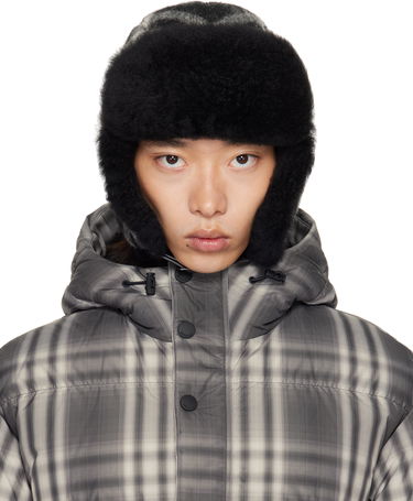 Hat Burberry Burberry Check Wool Trapper Hat Grå | 8114830, 0