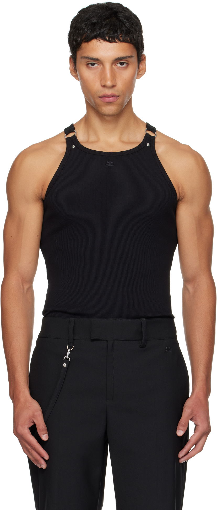 Tanktop Courrèges Courrèges Buckle 90's Rib Tank Top Sort | 325JDE139JS0194