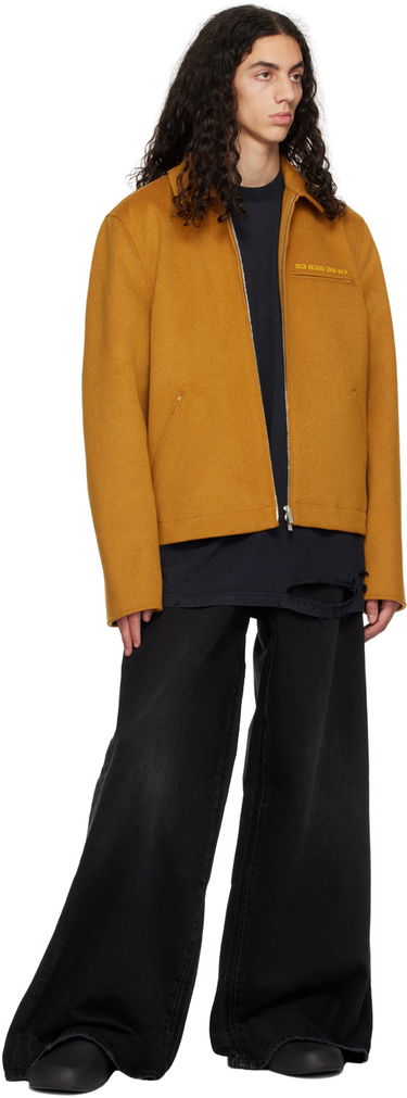 Jakke VETEMENTS VTMNTS Felted Zip-Up Jacket Gul | VL14JA480M, 3