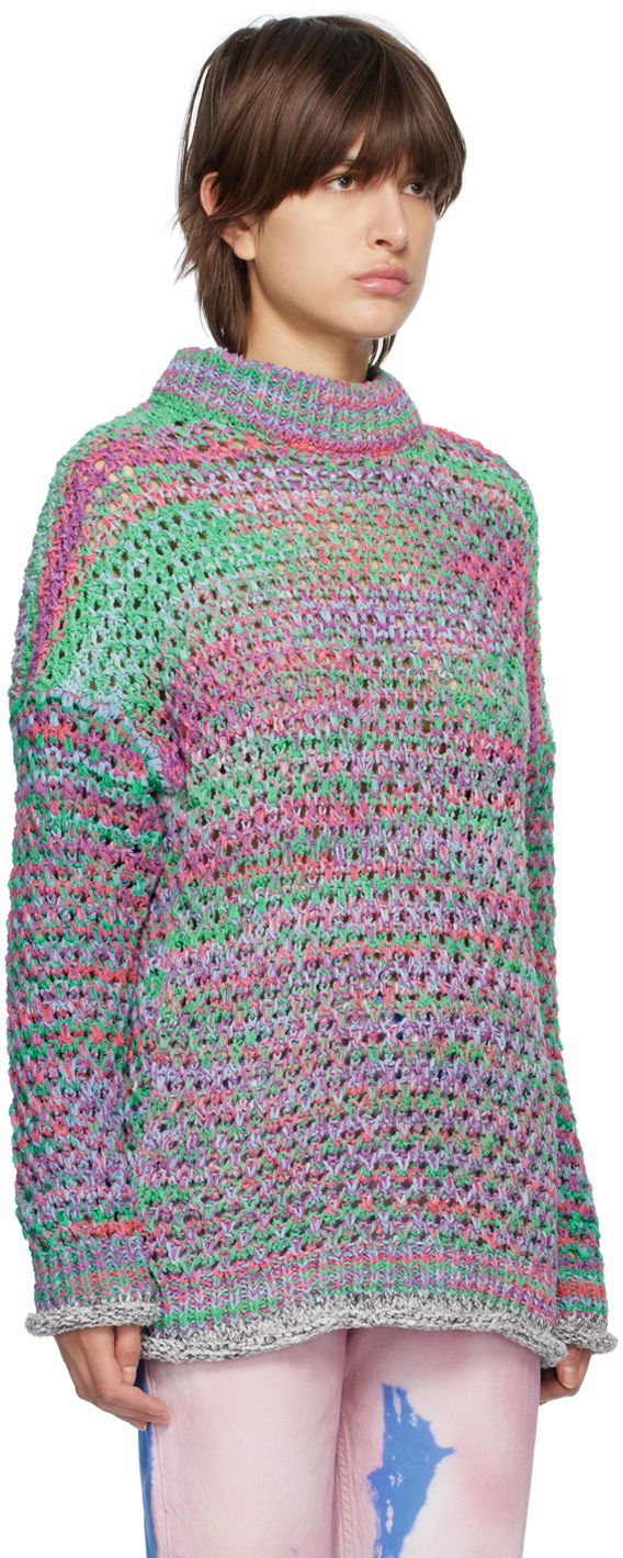 Sweater The Attico The Attico Open Knit Crewneck Sweater Flerfarvet | 232WCK79 KC062, 1