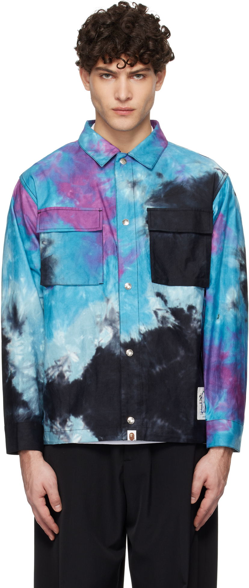 Skjorte BAPE Tie Dye Relaxed Fit Shirt Blå | 001SHK801005M