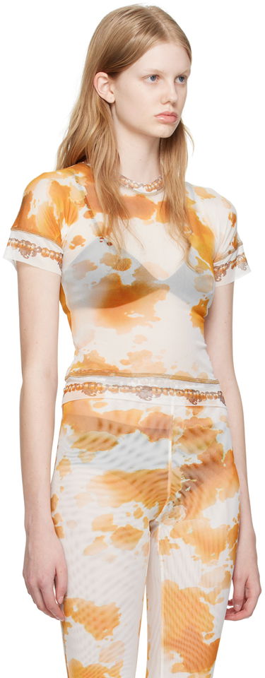 T-shirt Ottolinger Ottolinger Exclusive Sheer T-Shirt Orange | 100115, 3