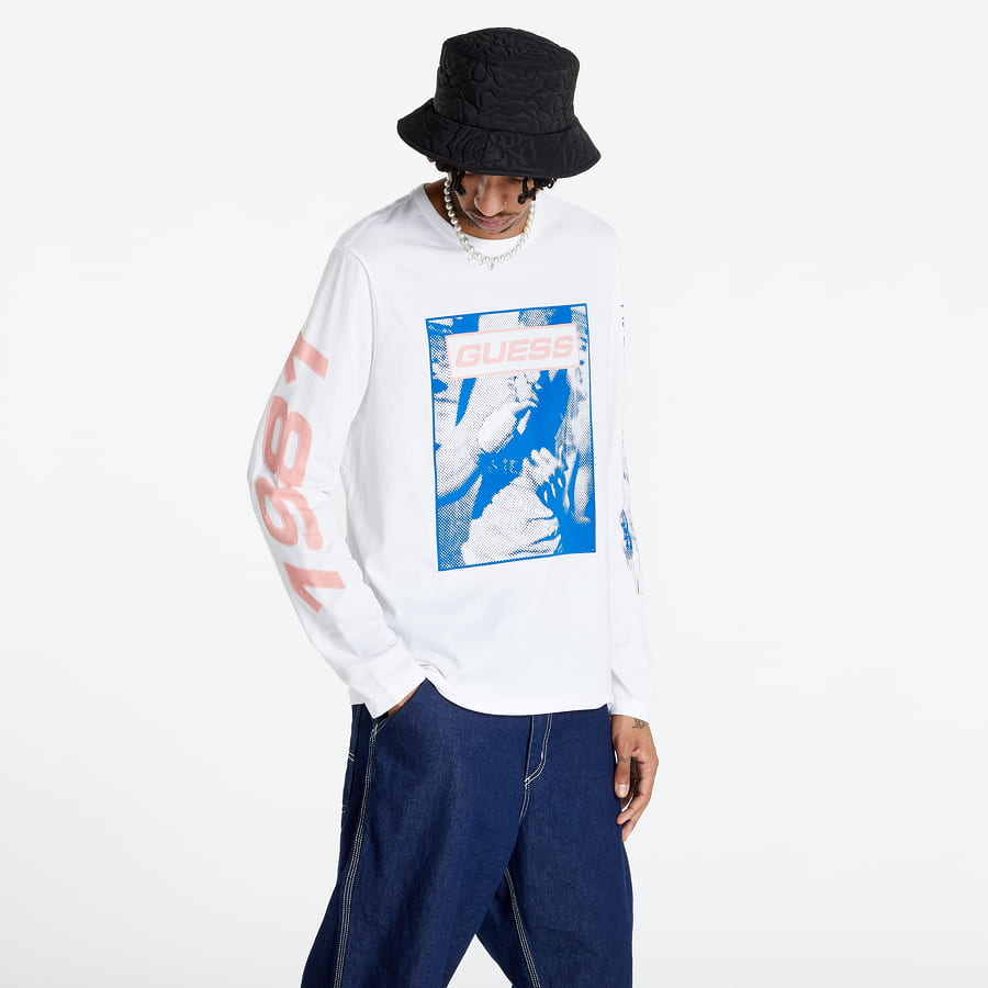T-shirt GUESS Lion Logo Tee Hvid | M2YI26I3Z00-G011, 0