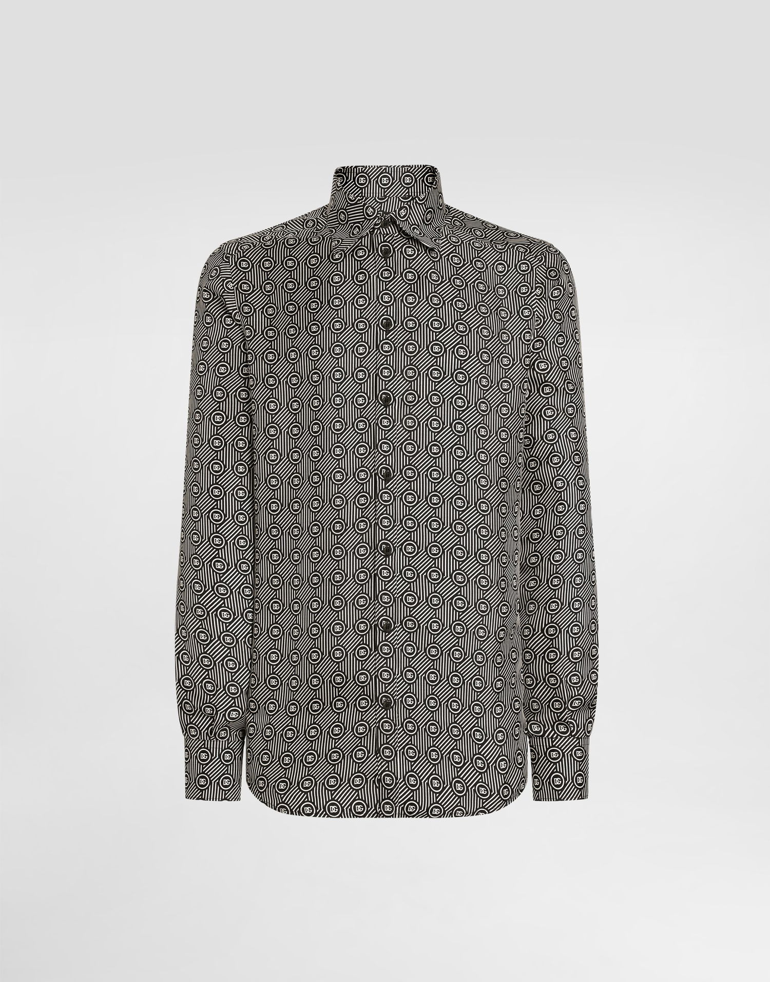 Skjorte Dolce & Gabbana Dolce & Gabbana Silk Twill Martini Print Shirt Sort | G5MM4TIS1ZJHA8RN, 0