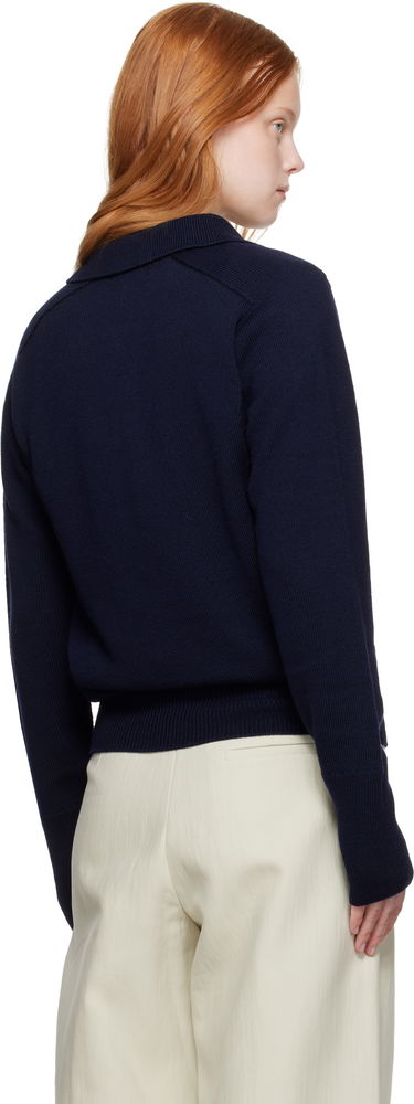 Sweater Studio Nicholson Studio Nicholson Sark Polo Sweater Mørkeblå | SARK SN - 1503, 2
