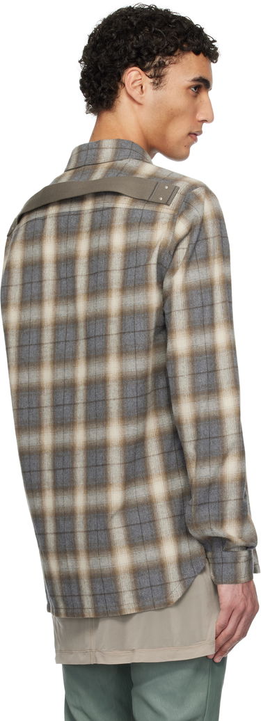 Skjorte Rick Owens Rick Owens Hollywood Plaid Overshirt Brun | RU01E5236 CP, 2