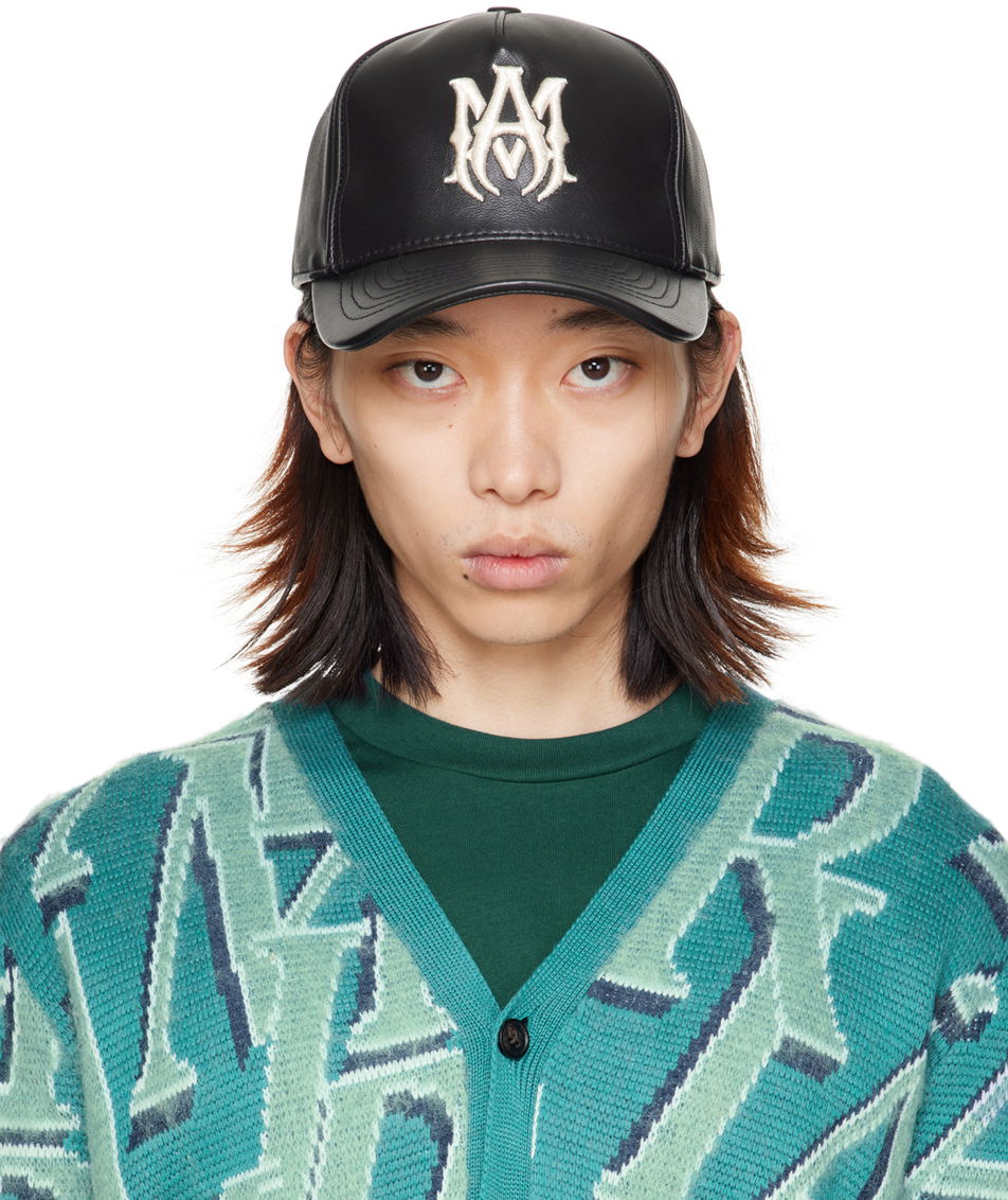 Kasket AMIRI MA Full Leather Cap Sort | PS24MAH024, 0