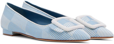 Kjole Manolo Blahnik Manolo Blahnik Maysale Ballerina Flats Blå | 124-2513-0001, 3