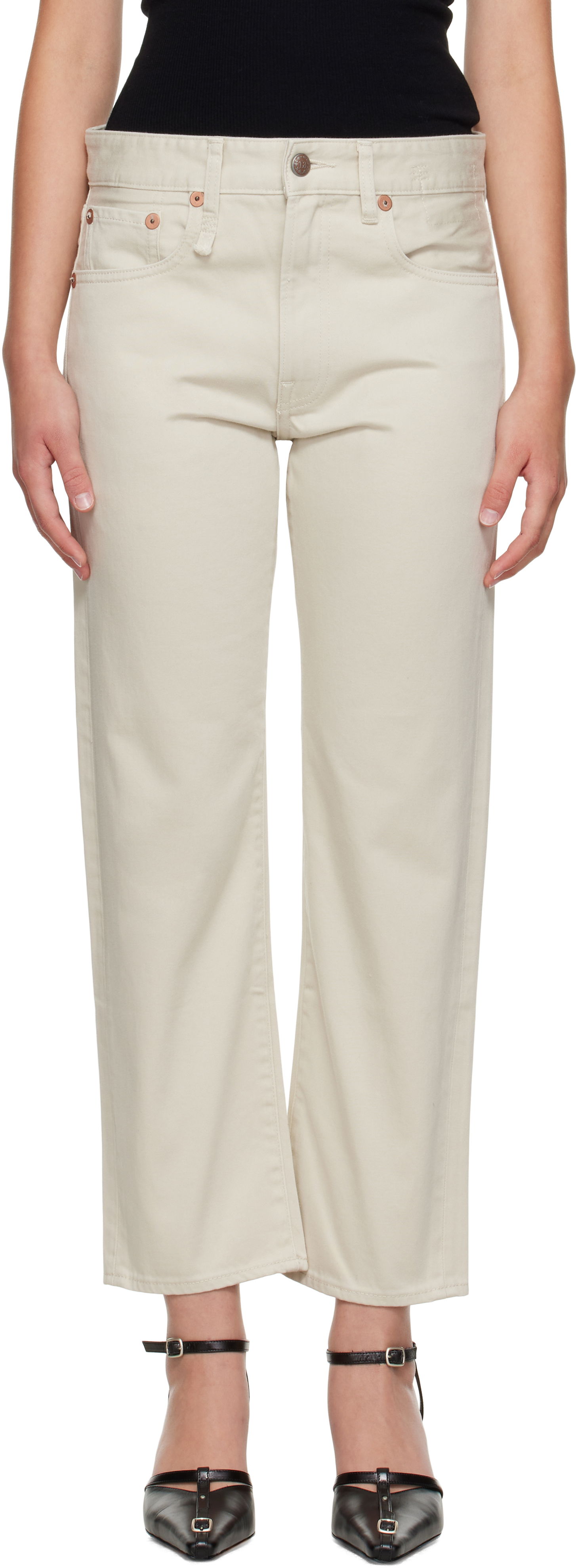 Jeans R13 R13 Romeo Straight-Leg Jeans Beige | R13WD103-D338A, 0