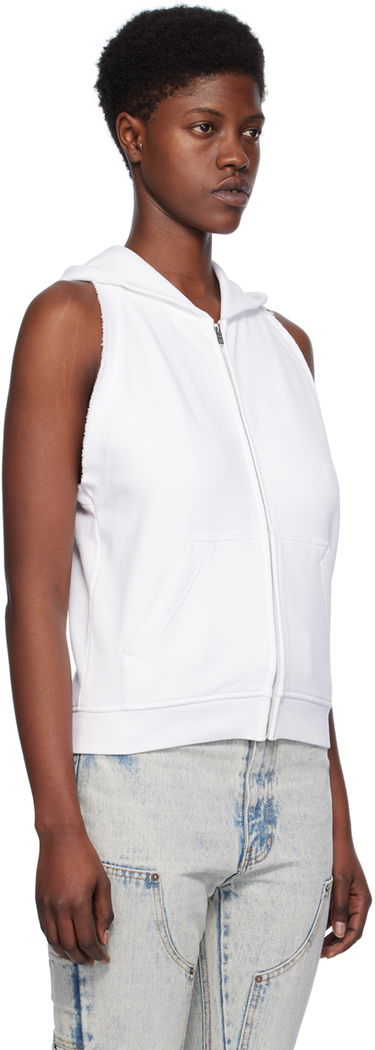 Sweatshirt We11done Sleeveless Zip Hoodie Hvid | WD-TJ0-24-756-W-WH, 1