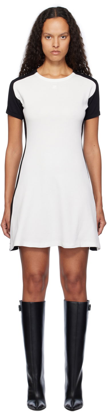 Kjole Courrèges Contrast Frame Short Sleeve Mini Dress Sort | 324JRO448JS0070, 0