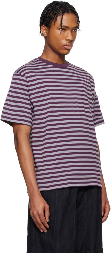 T-shirt Needles NEEDLES Cotton Stripe T-Shirt Lilla | QV364, 1