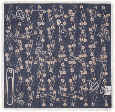 Tørklæde Vivienne Westwood Safety Pin Pocket Square Mørkeblå | 8103014X-W00Z0-, 1
