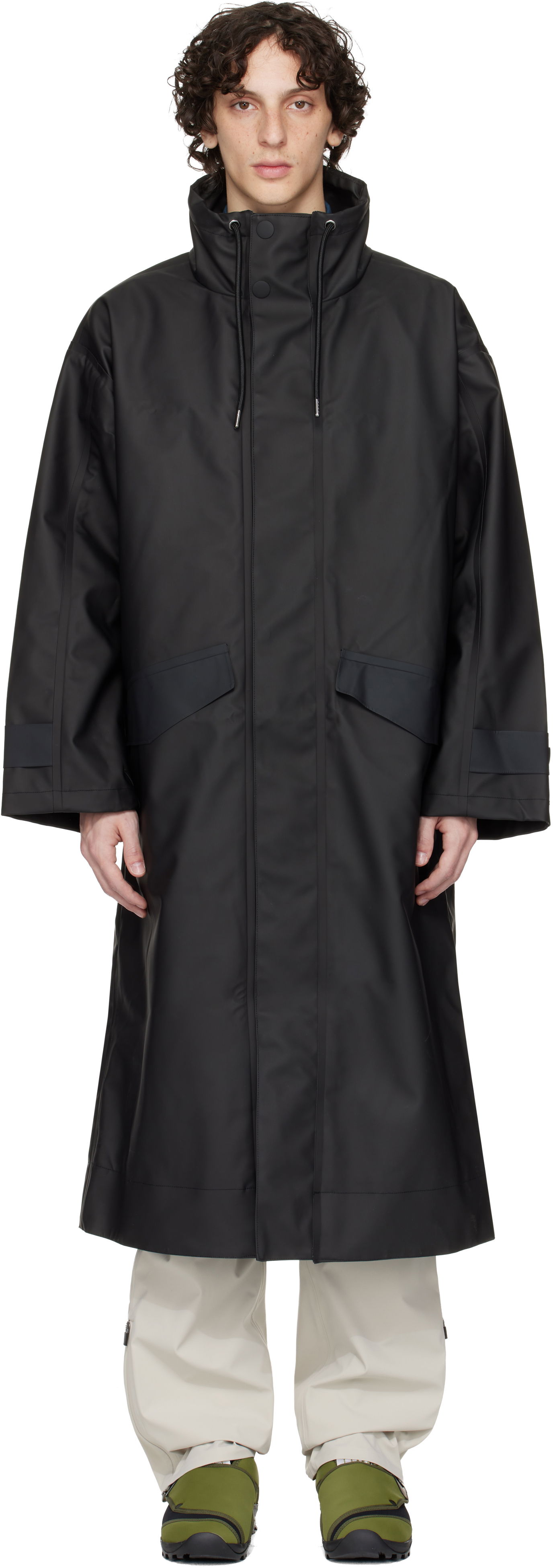 Regnfrakke Rains RAINS Vision Long Raincoat Sort | 17190, 0