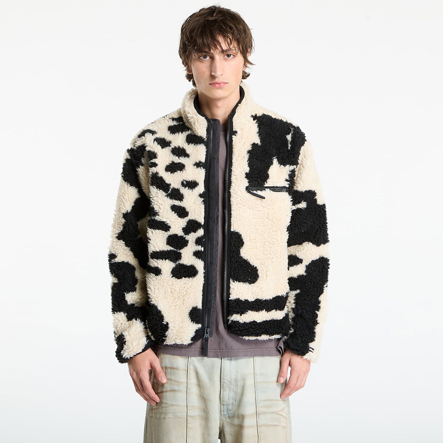 Jakke OBEY Jacket Shaggy Sherpa Jacket Clay Multi Beige | 121800607-CLY, 0