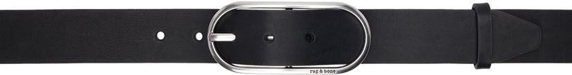 Bælter rag & bone Rag & Bone Rounded Rebound Leather Belt Sort | WJW25SB1078LE78