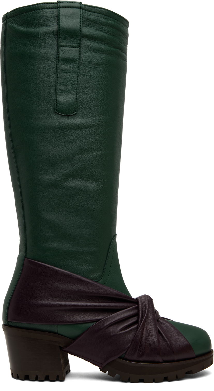 Sneakers og sko KIKO KOSTADINOV Kiko Kostadinov Knotted Riding Boots Grøn | KKWAW24FT03-155